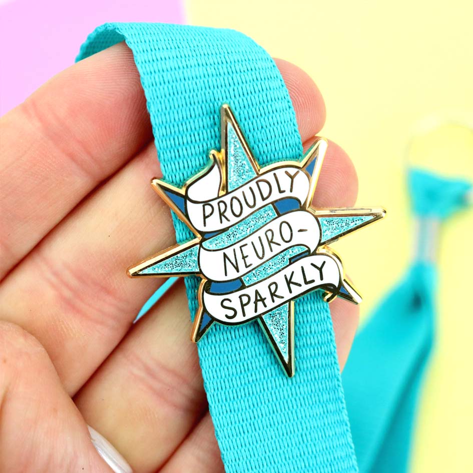 Proudly Neuro-Sparkly Enamel Lapel Pin