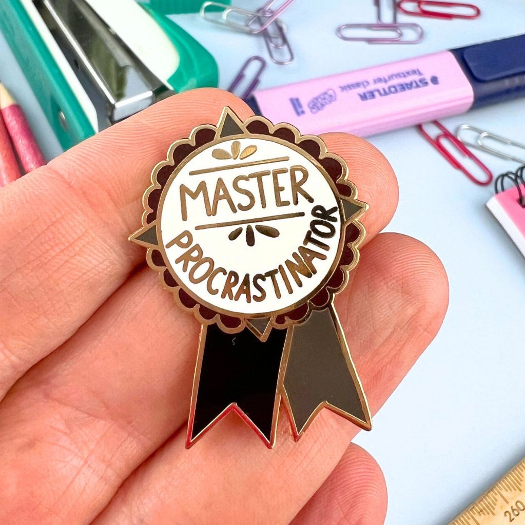 Master Procrastinator Award Enamel Lapel Pin