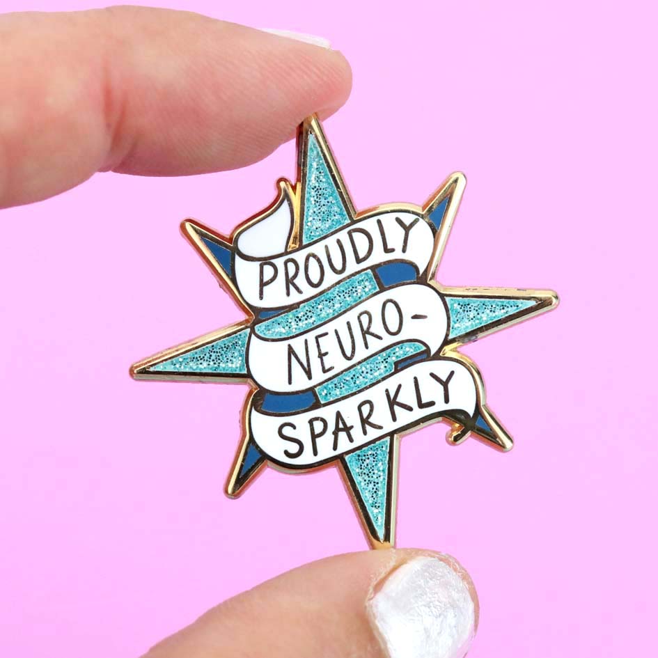 Proudly Neuro-Sparkly Enamel Lapel Pin