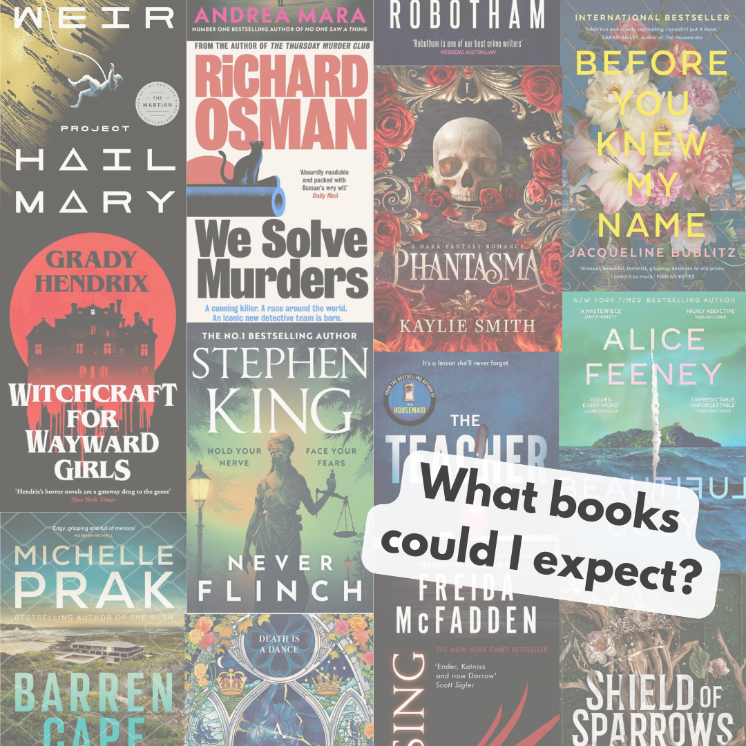 Images of popular fiction book covers to show buyers what they could potentially receive in their book bundle