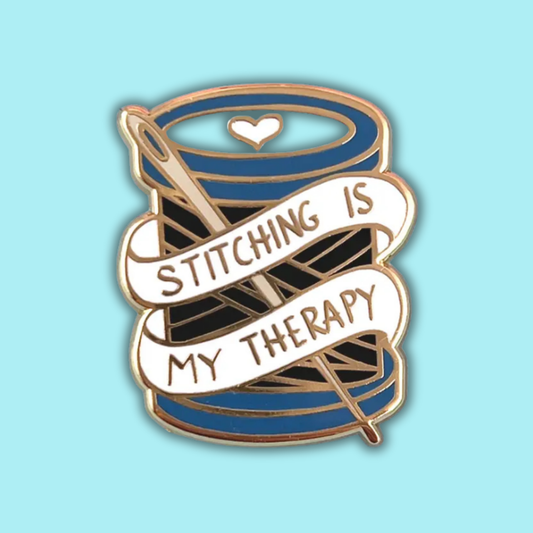 Stitching Is My Therapy Magnetic Enamel Needle Minder