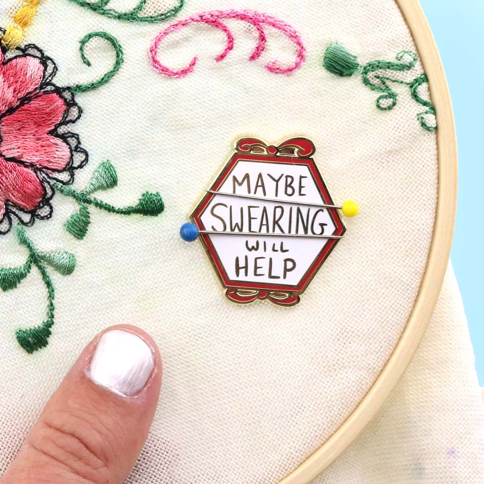 Maybe Swearing Will Help Magnetic Enamel Needle Minder