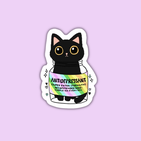 Antidepressant Prescription Cat Sticker