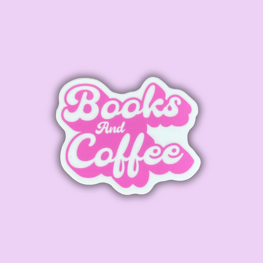 Books And Coffee Pink Bookish Sticker