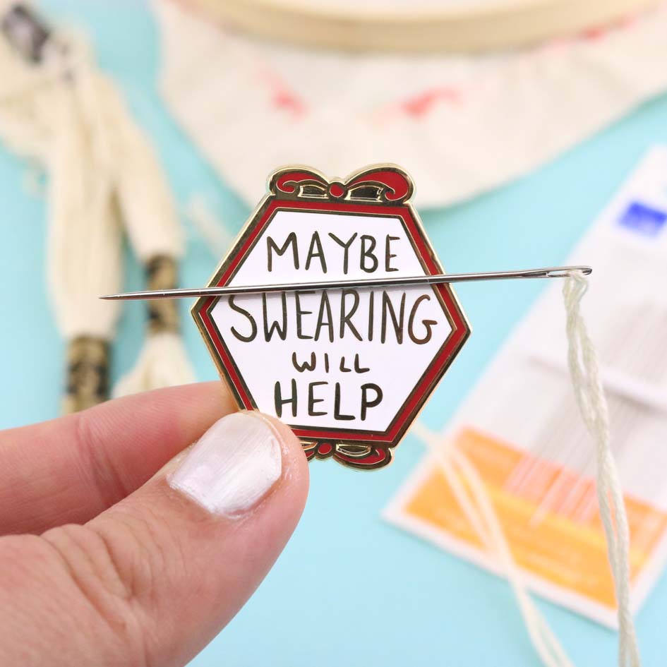 Maybe Swearing Will Help Magnetic Enamel Needle Minder