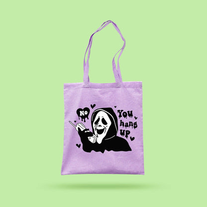 No You Hang Up Tote Bag: Purple