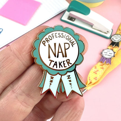 Professional Nap Taker Award Enamel Lapel Pin