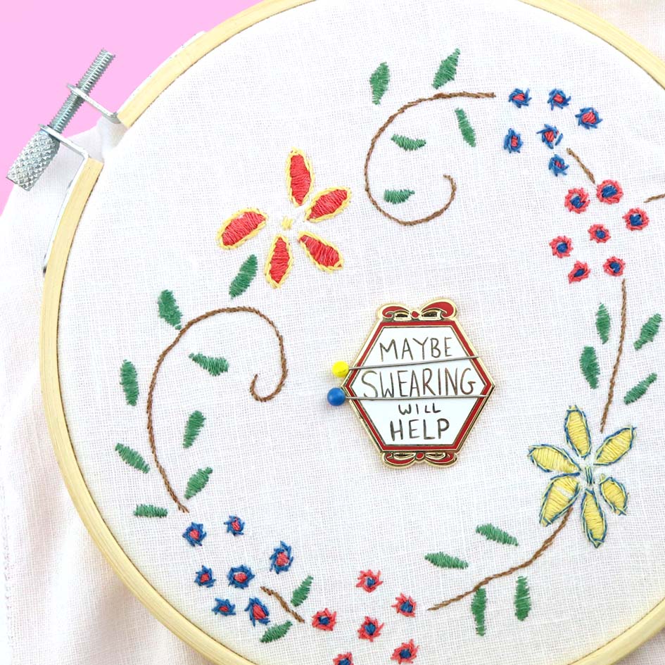 Maybe Swearing Will Help Magnetic Enamel Needle Minder