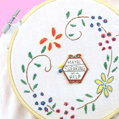 Maybe Swearing Will Help Magnetic Enamel Needle Minder